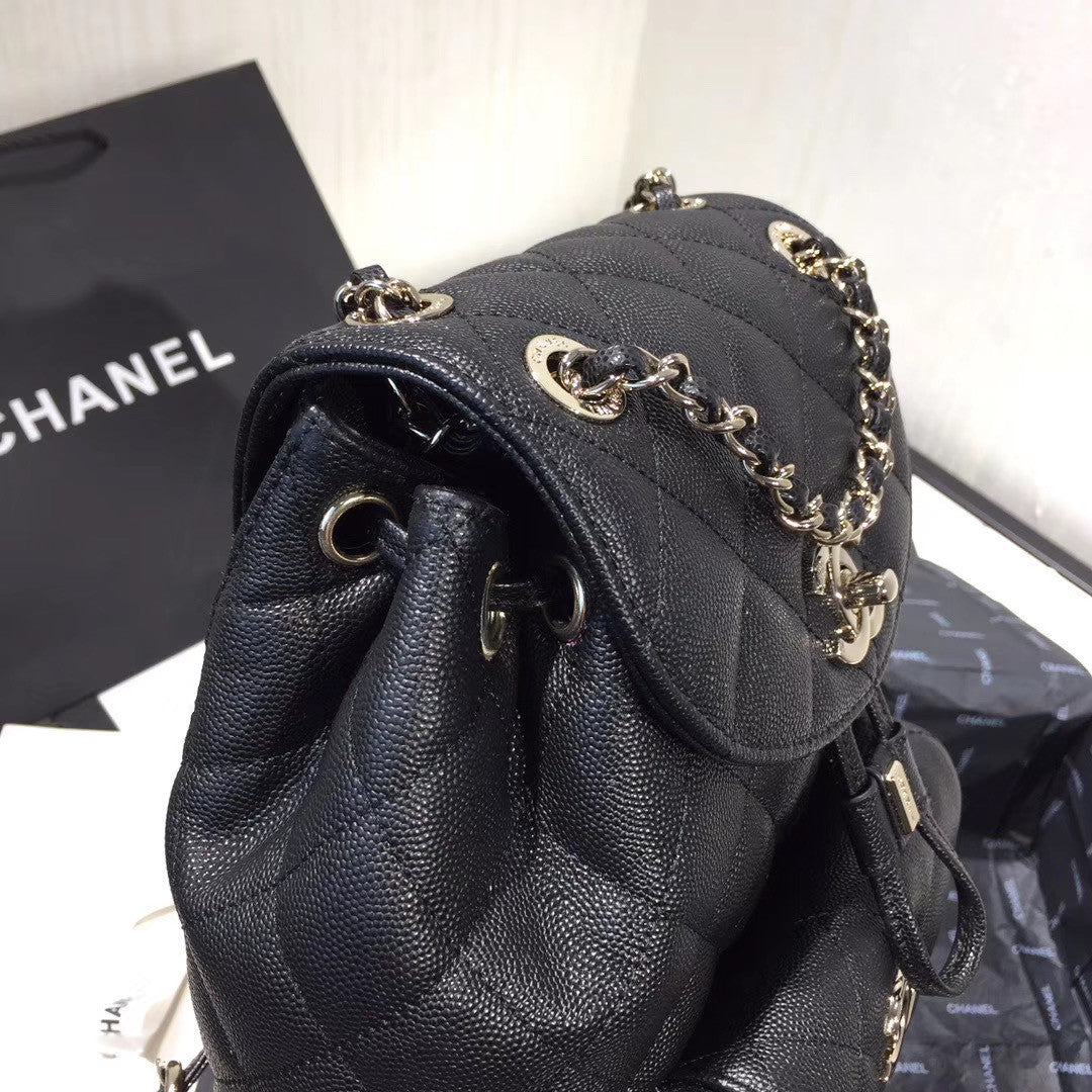 Chanel DUMA LEATHER BACKPACK BLACK
