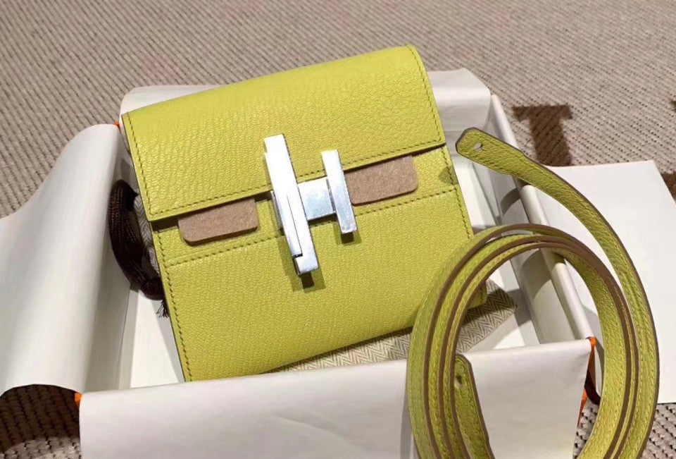 Hermes Cinhetic mini wallet 9R Lime