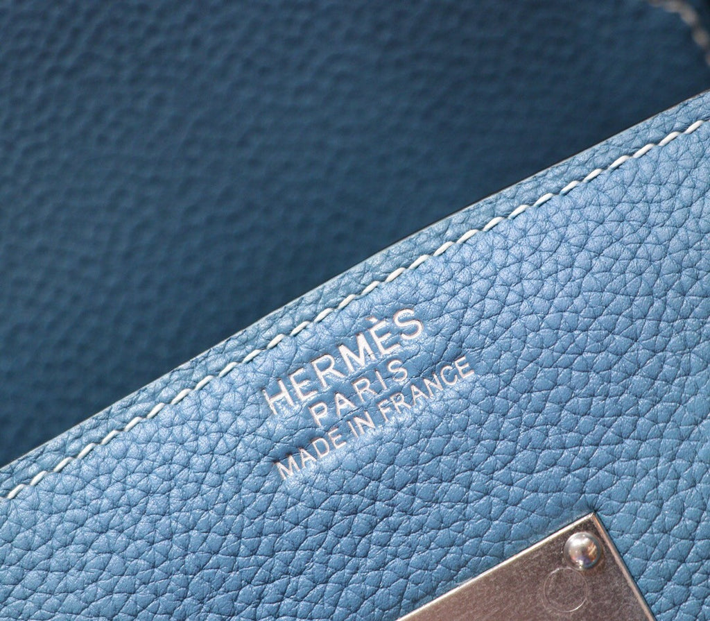 Hermes 75 Bleu Jean Togo Shoulder Birkin JPG 42cm