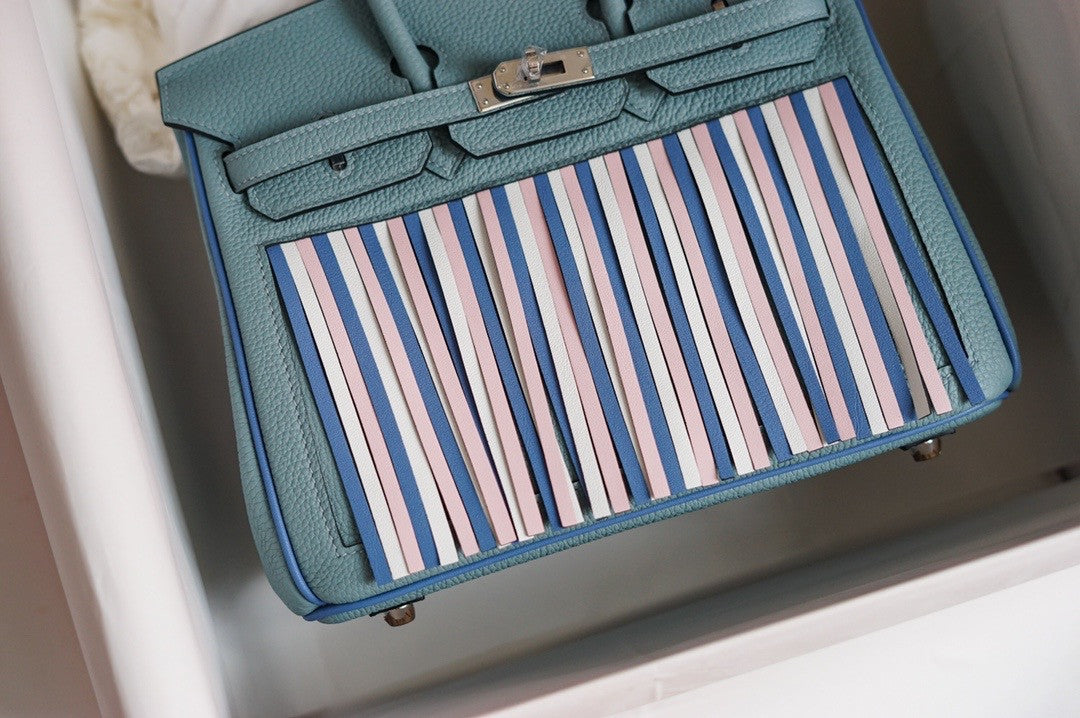 [Exclusive] Hermes Birkin 25 Bag HSS 7G Ciel Multi Colour Fringe Limited Edition