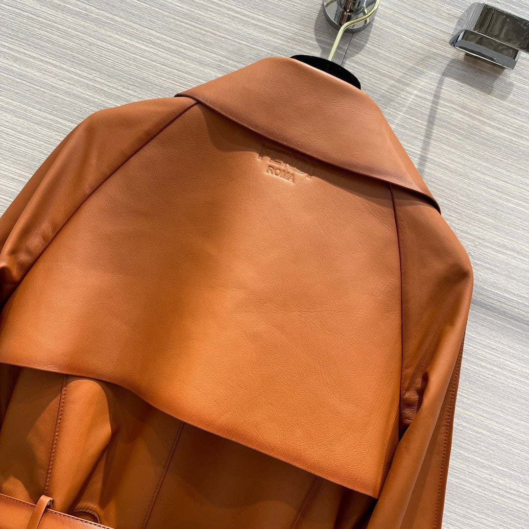 Fendi Tan waxed leather jacket