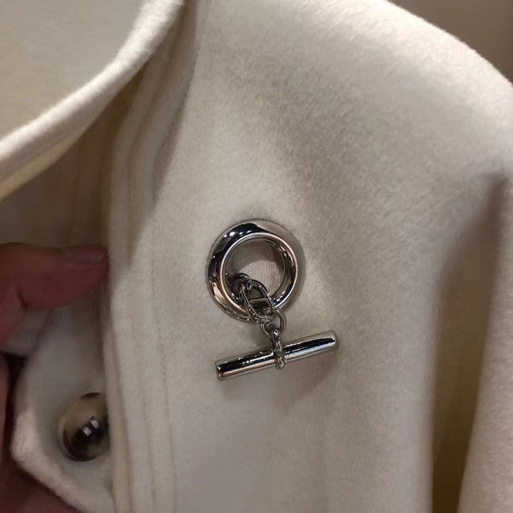 Hermes Double-sided Esprit Peignoir cashmere coat Blanc Cassé