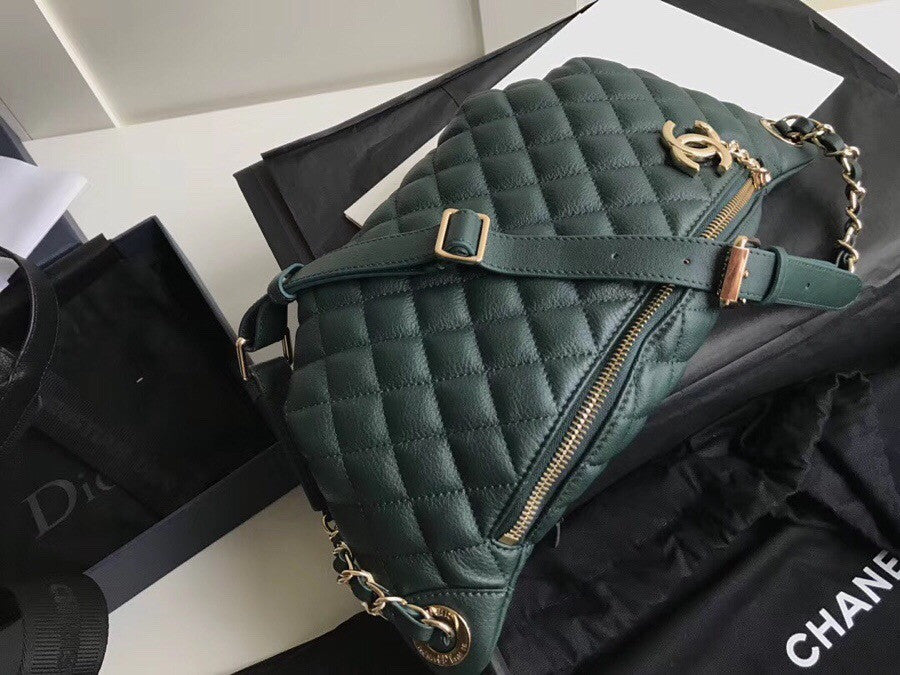 Chanel Matelasse Bum-Bag Waist Porch Green bag