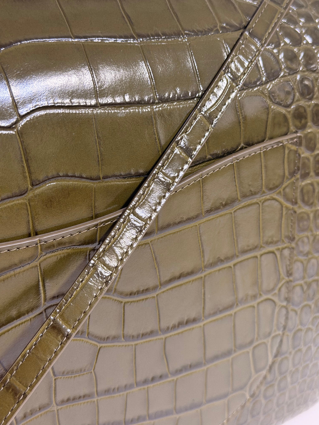 Chanel Olive Green Alligator / Crocodile Classic Maxi Flap Bag – Silver Hardware