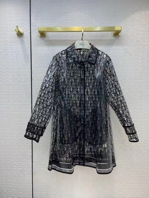 Christian Dior OBLIQUE TRENCH COAT Transparent Technical Fabric