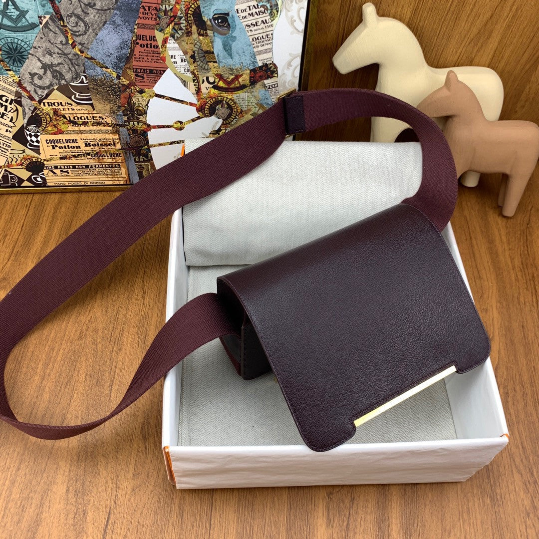 Hermès Geta Rouge Sellier  Chevre Gold Hardware