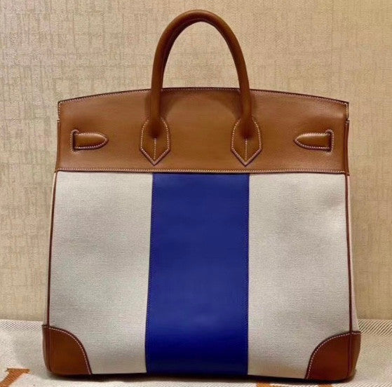 Hermes Birkin 40 HAC Gold Swift Toile De Camp Gold Hardware