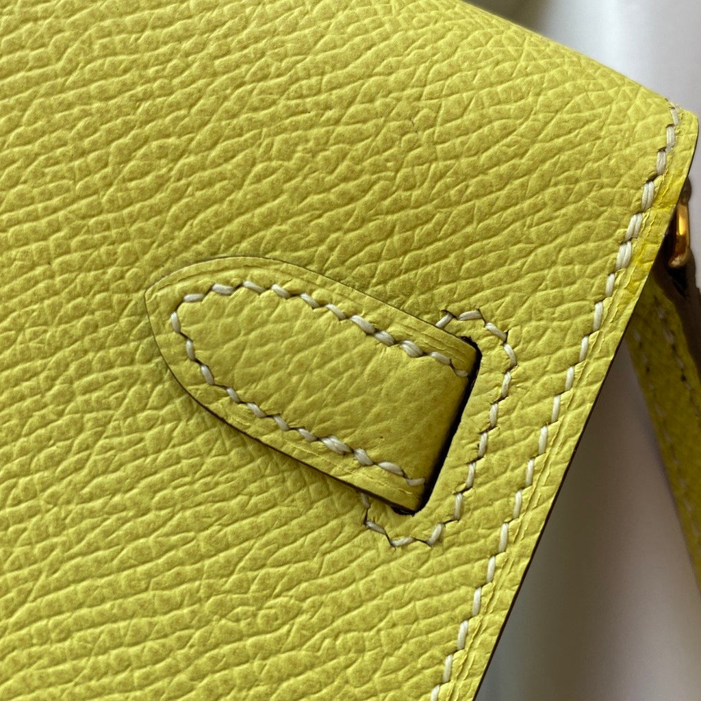Hermes Kelly Wallet to Go 1Z Jaune Poussin/Mauve Sylvestre EPSOM GHW