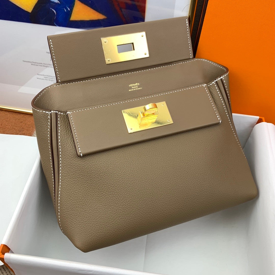 Hermès Mini 24/24 – 21 Bag Etoupe Evercolor/Swift leather