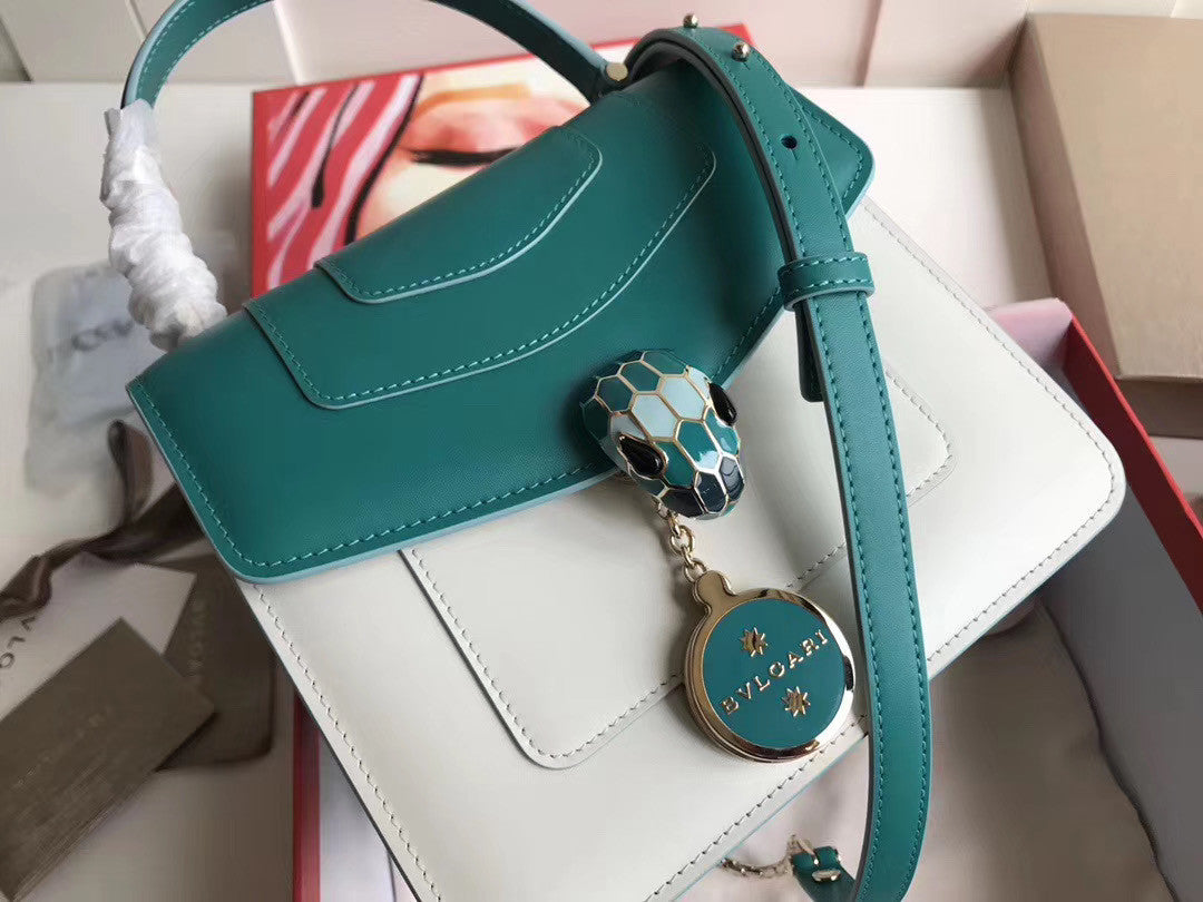 BVLGARI Limited Edition Serpenti Forever leather shoulder bag Green