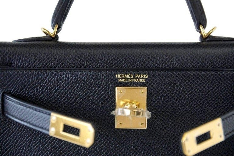 Hermès Black Kelly 20 Epsom leather Gold hardware