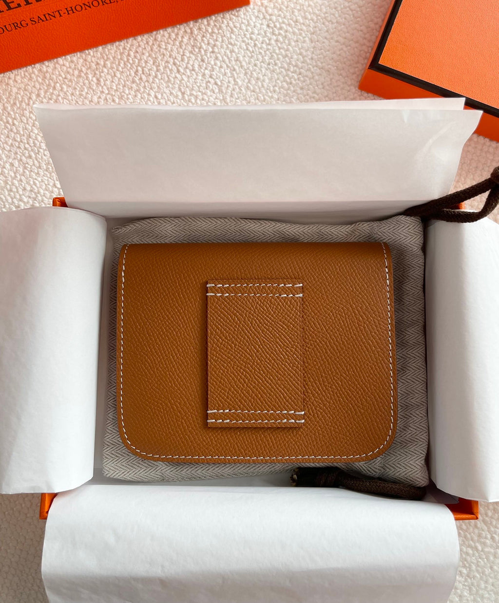 Hermès Constance Slim wallet Gold Epsom leather with gold hardware