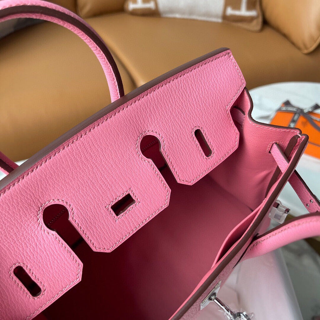 Hermes 1Q Rose Confetti Birkin 25 cm Chevre Palladium Hardware