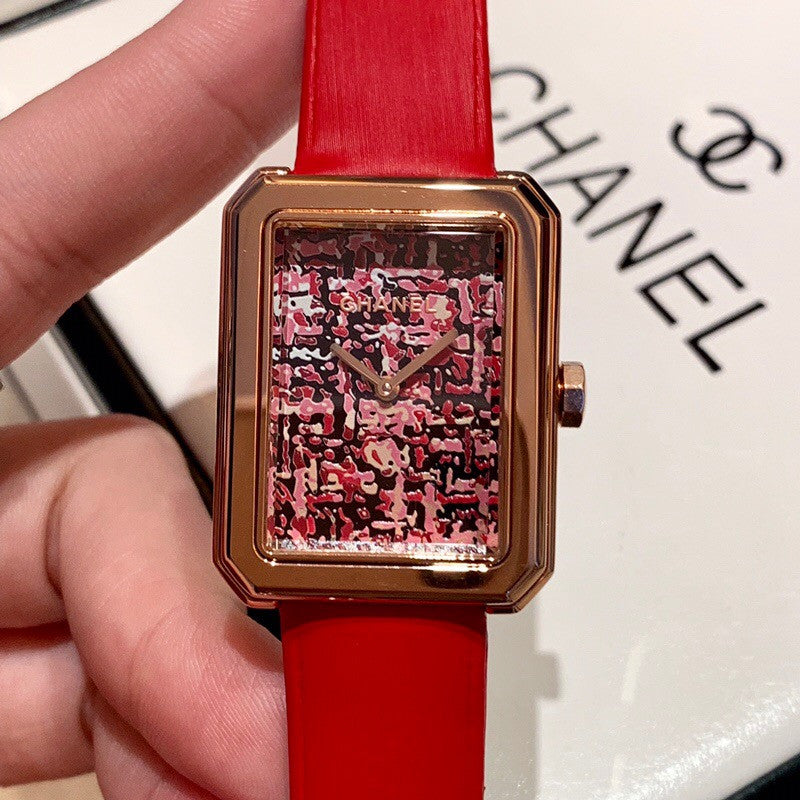 Chanel Limited Edition boy·friend tweed watch H6129 Red