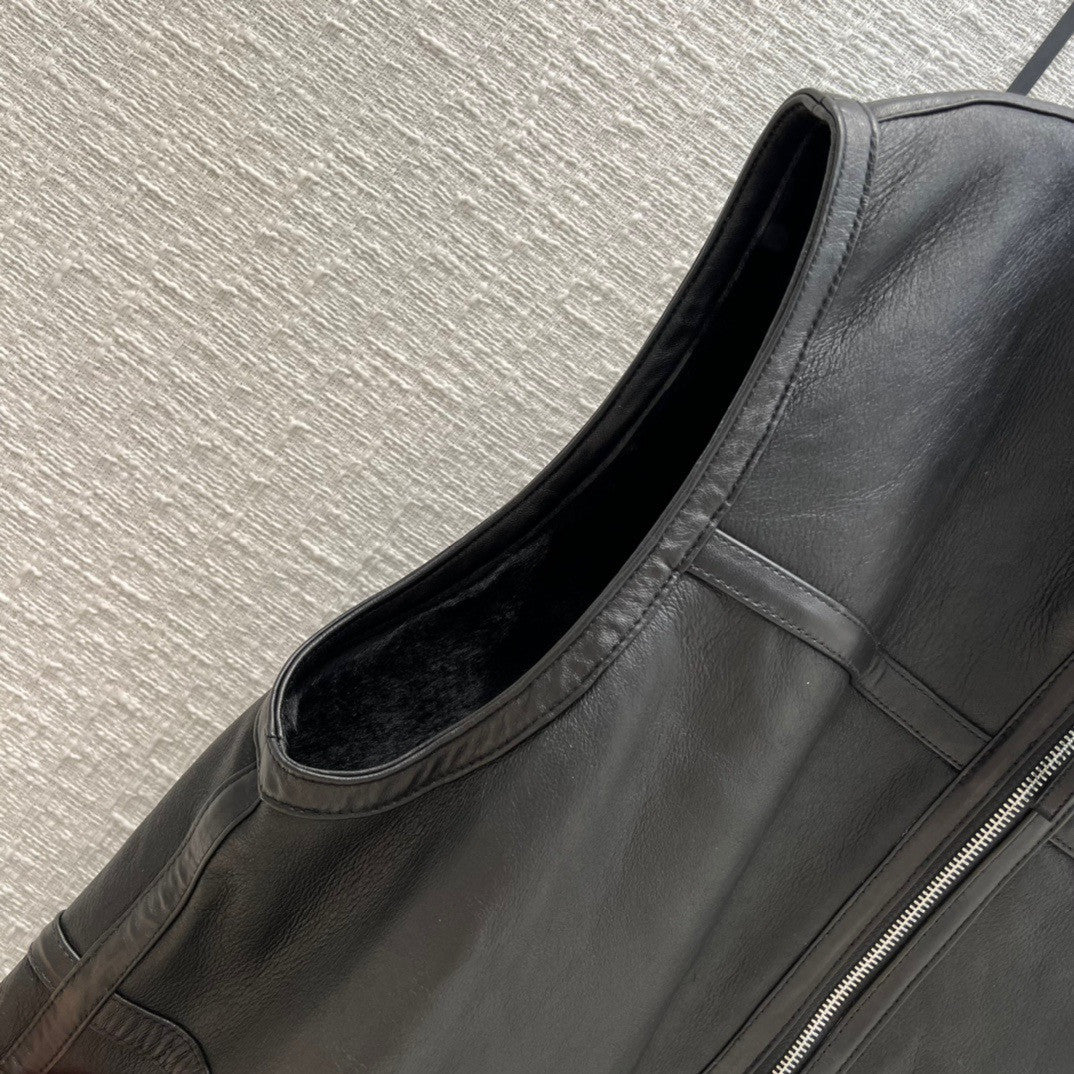 Hermès Reversible long leather vest