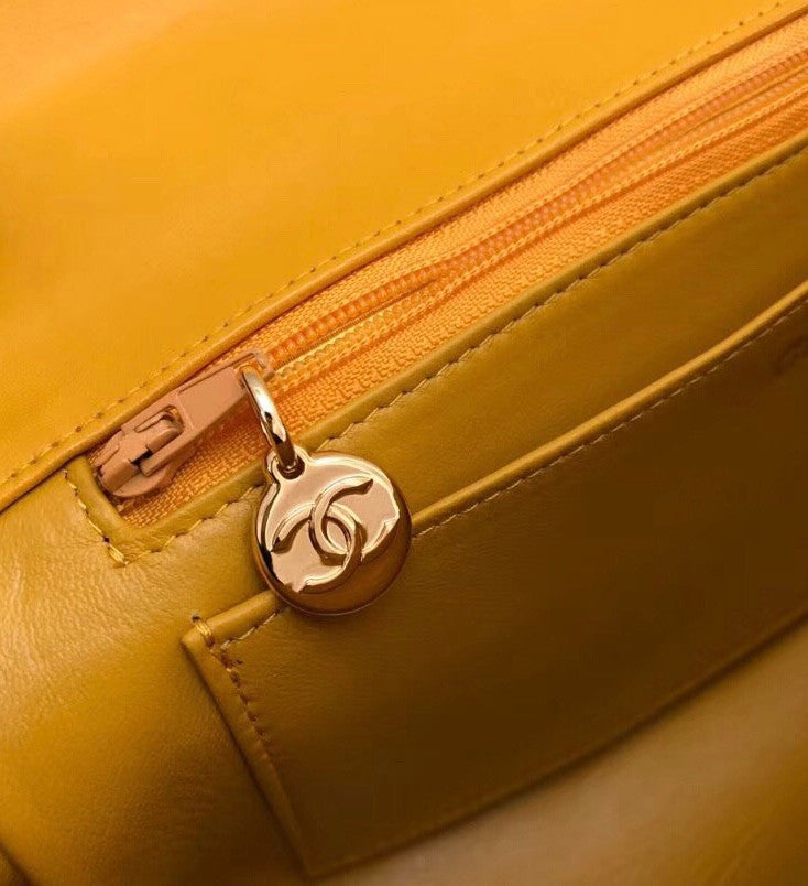Chanel vintage duo flap bag Yellow