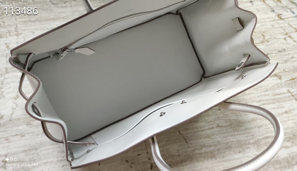 Hermes Shadow Birkin 35 White Swift Palladium Hardware