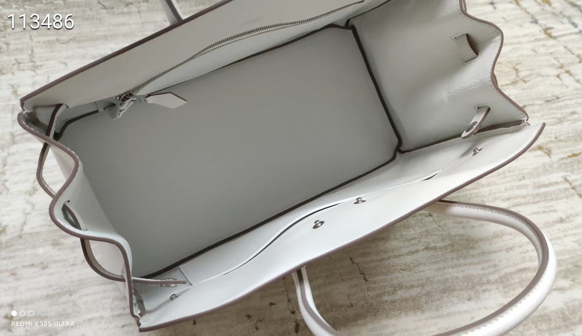 Hermes Shadow Birkin 35 White Swift Palladium Hardware