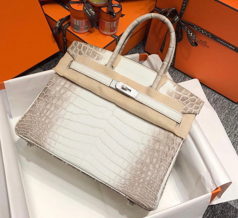 Hermes Matte Himalayan Prosperous  crocodile  Birkin bag with 18-karat white gold and diamond