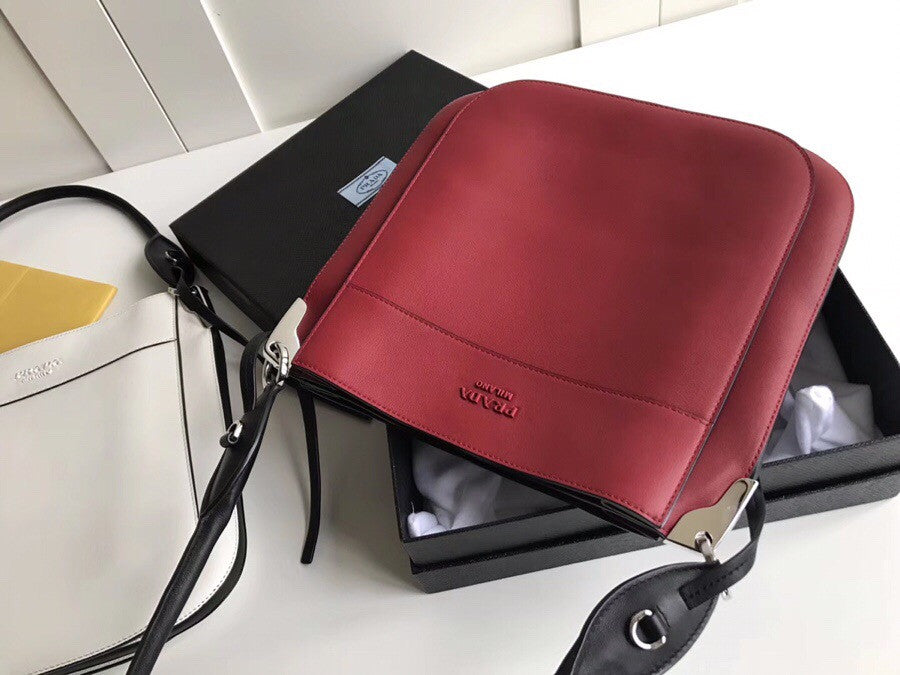 Prada Margit leather shoulder bag Red