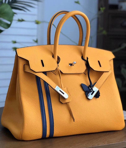 HERMÈS  LIMITED EDITION OFFICIER BIRKIN 35 JAUNE D’OR TOGO HANDBAG