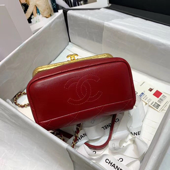 Chanel Kiss-Lock Clasp Bag Red