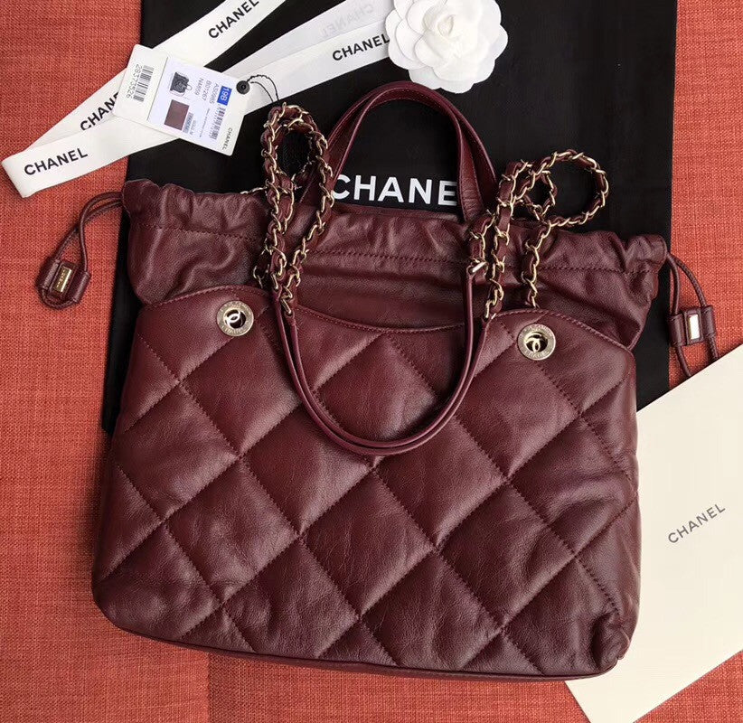 Chanel Shopping Bag SS2019 Bordeaux