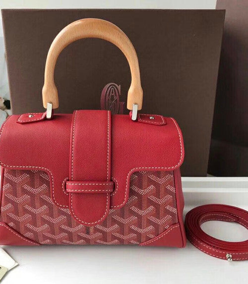 Goyard Saigon Mini  Leather Cross Body Bag Red