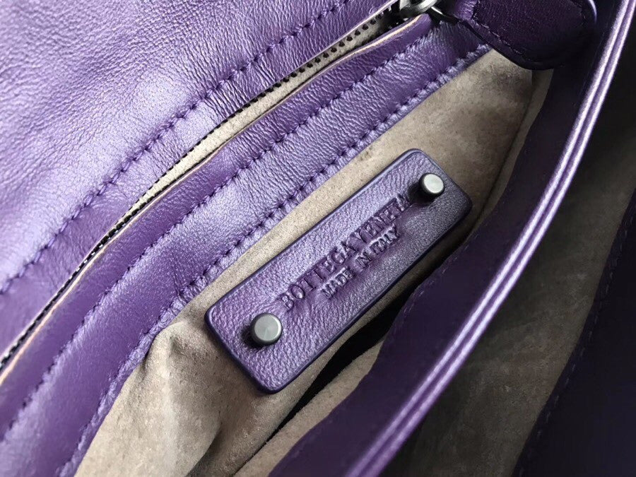 Bottega Beneta SMALL OLIMPIA BAG IN INTRECCIATO NAPPA Purple