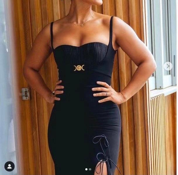 Versace Medusa floor-length dress Black