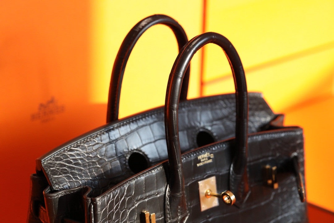 HERMÈS Black Alligator Birkin 40 Palladium Hardware