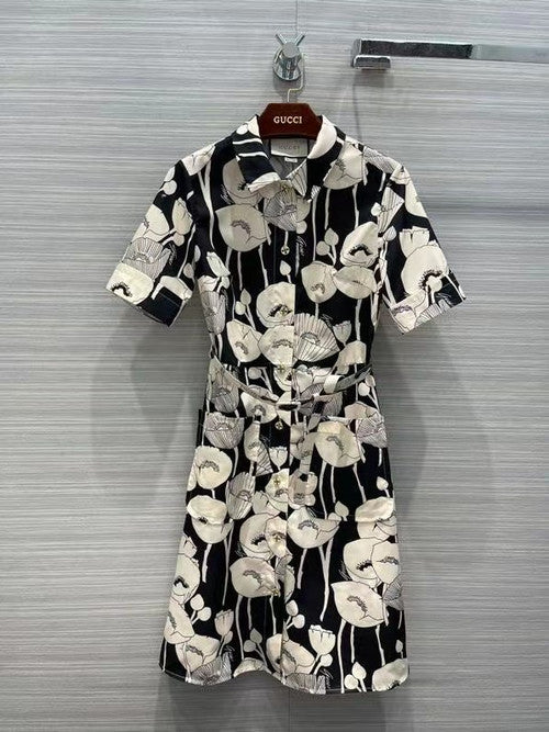 Gucci Poppy flowers print jersey dress