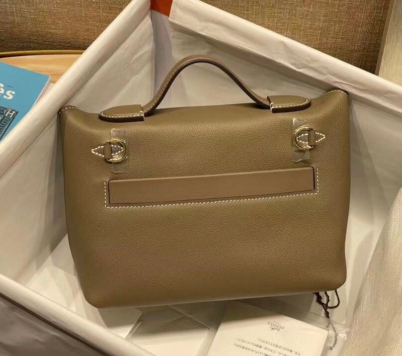 Hermès Mini 24/24 – 21 Bag Etoupe  Evercolor/Swift leather Palladium hardware