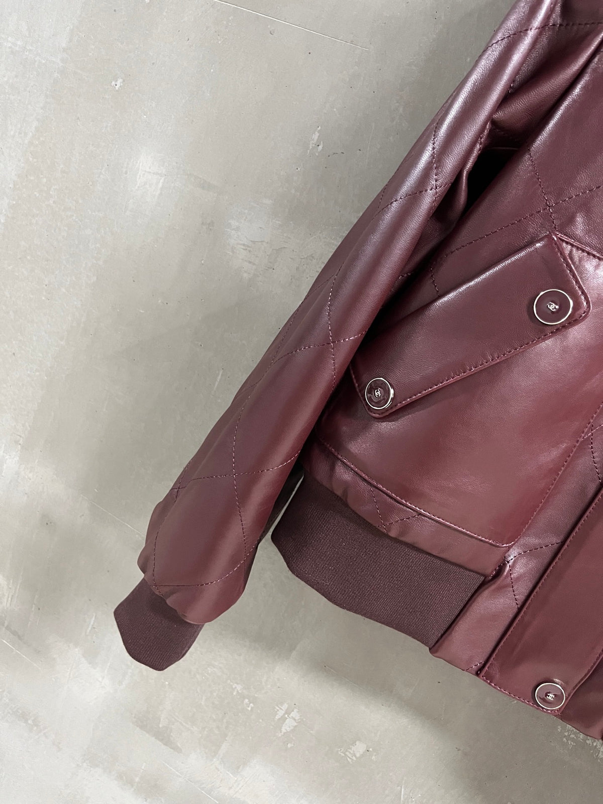 Chanel Diamond-Quilted Leather Bomber Jacket with Detachable Wool Collar — 2026 Fall/Winter Chanel