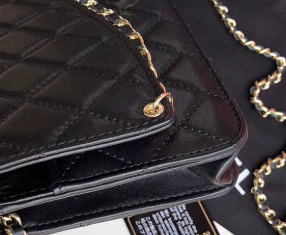 Chanel Wallet On Chain with charm Black