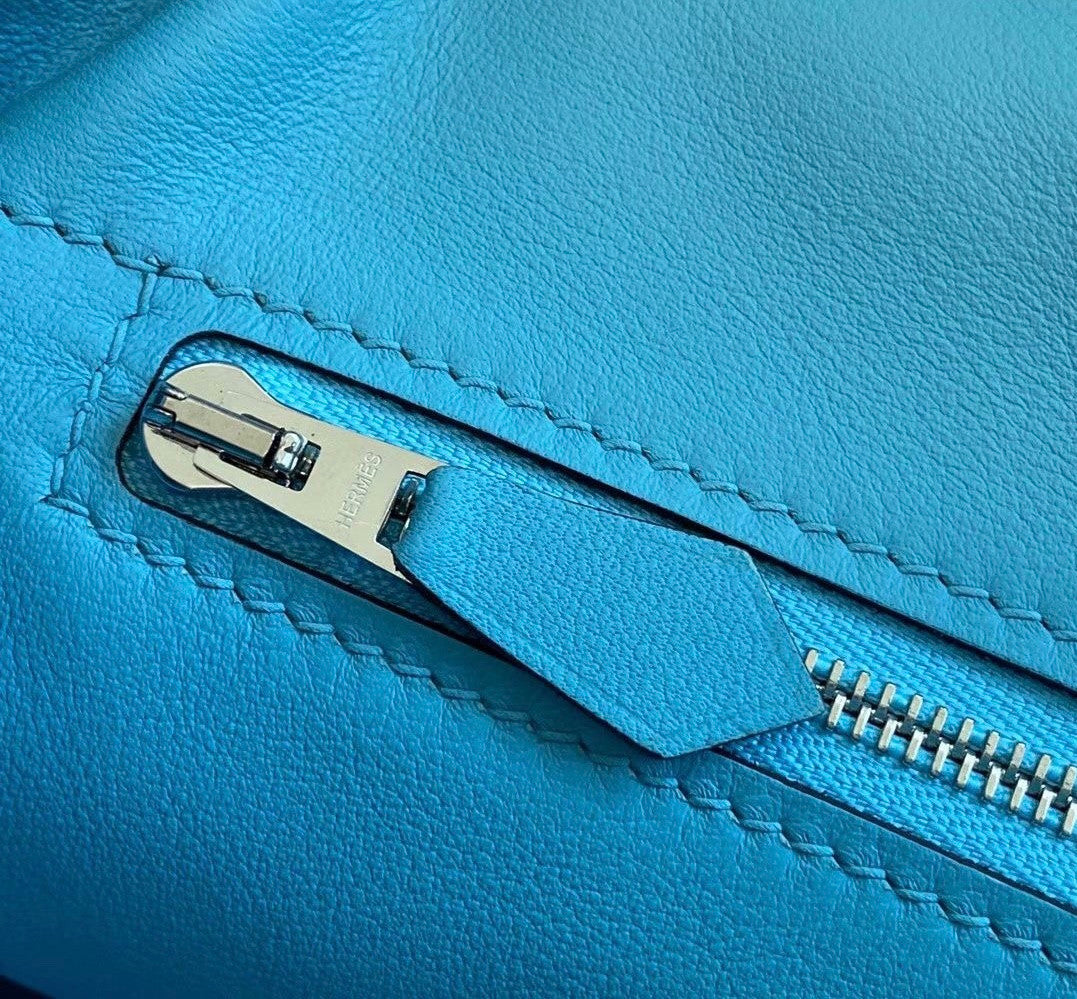 Hermes Kelly 24/24 P3 Bleu Du Nord  Swift & Togo Leather with Palladium Hardware