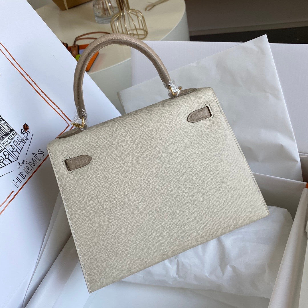Hermes Special Order Craie/ S2 Trench Kelly 25 cm Epsom Gold  Hardware