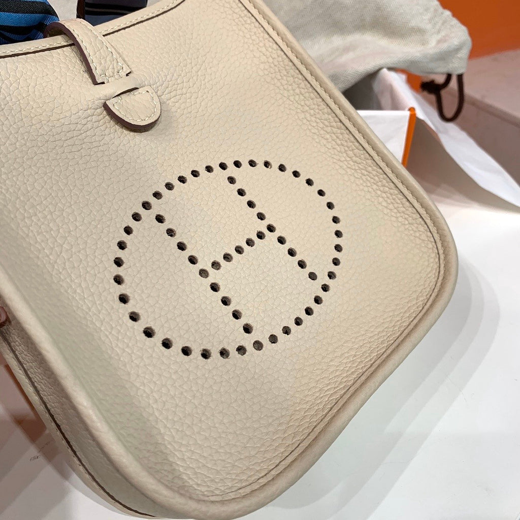 Hermès Evelyne Mini Bag Craie Taurillon Clemence Leather