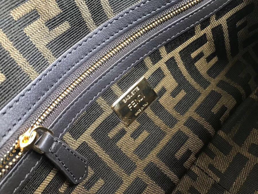 FENDI BAGUETTE LARGE Brown fabric bag