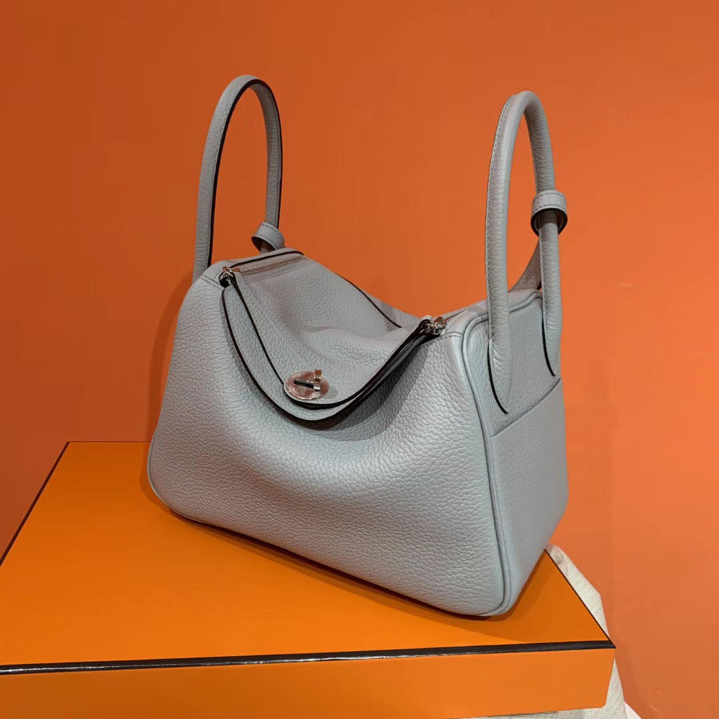Hermes 8U Bleu Glacier  Lindy 26 Togo Palladium Hardware