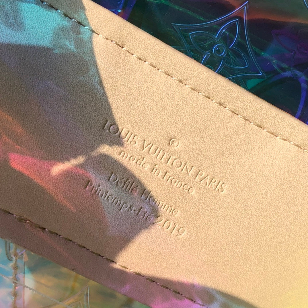 Louis Vuitton Christopher GM Prism Iridescent Monogram PVC Logo Backpack Bag