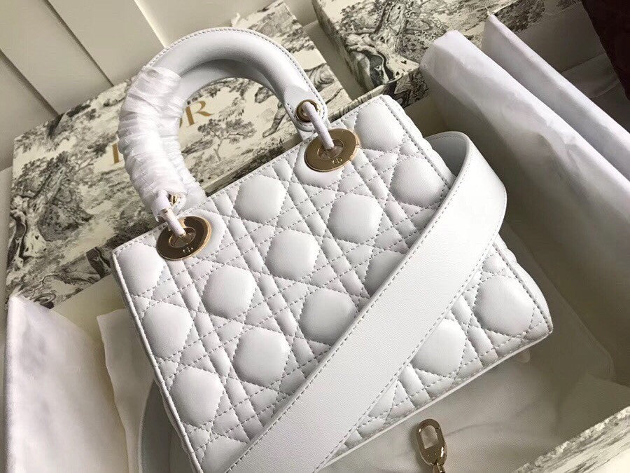 Christian Dior MY ABCDIOR LAMBSKIN BAG White