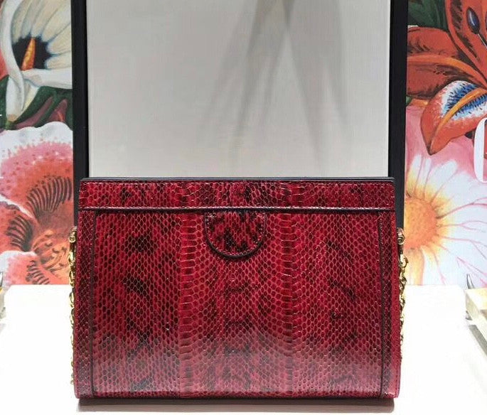 Gucci Ophidia small snakeskin shoulder bag Red