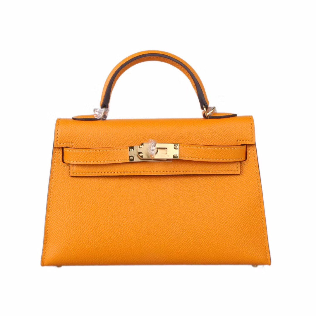 Hermes  9V Sun Yellow Mini Kelly II 20 Epsom  Gold Hardware