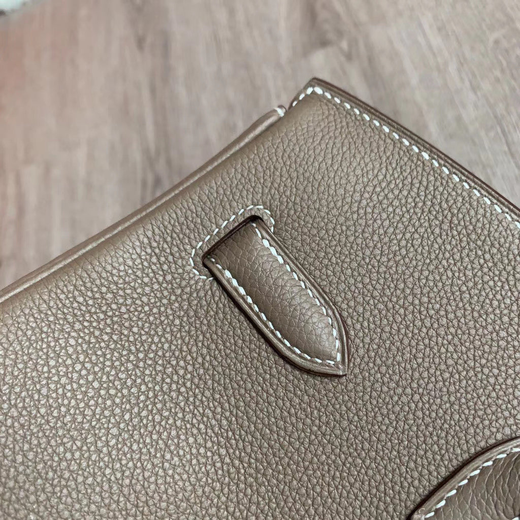 Hermès Etoupe  35 Togo Leather Palladium  Hardware