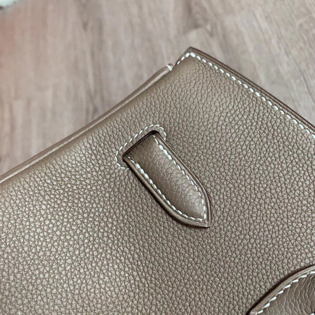 Hermès Etoupe  35 Togo Leather Palladium  Hardware