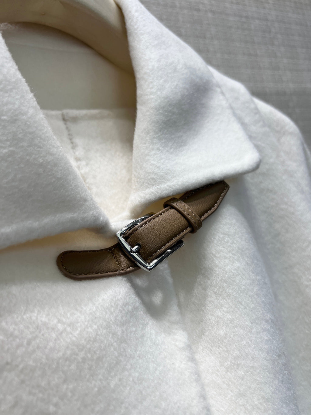Hermès White Cashmere Wrap Coat Hermès
