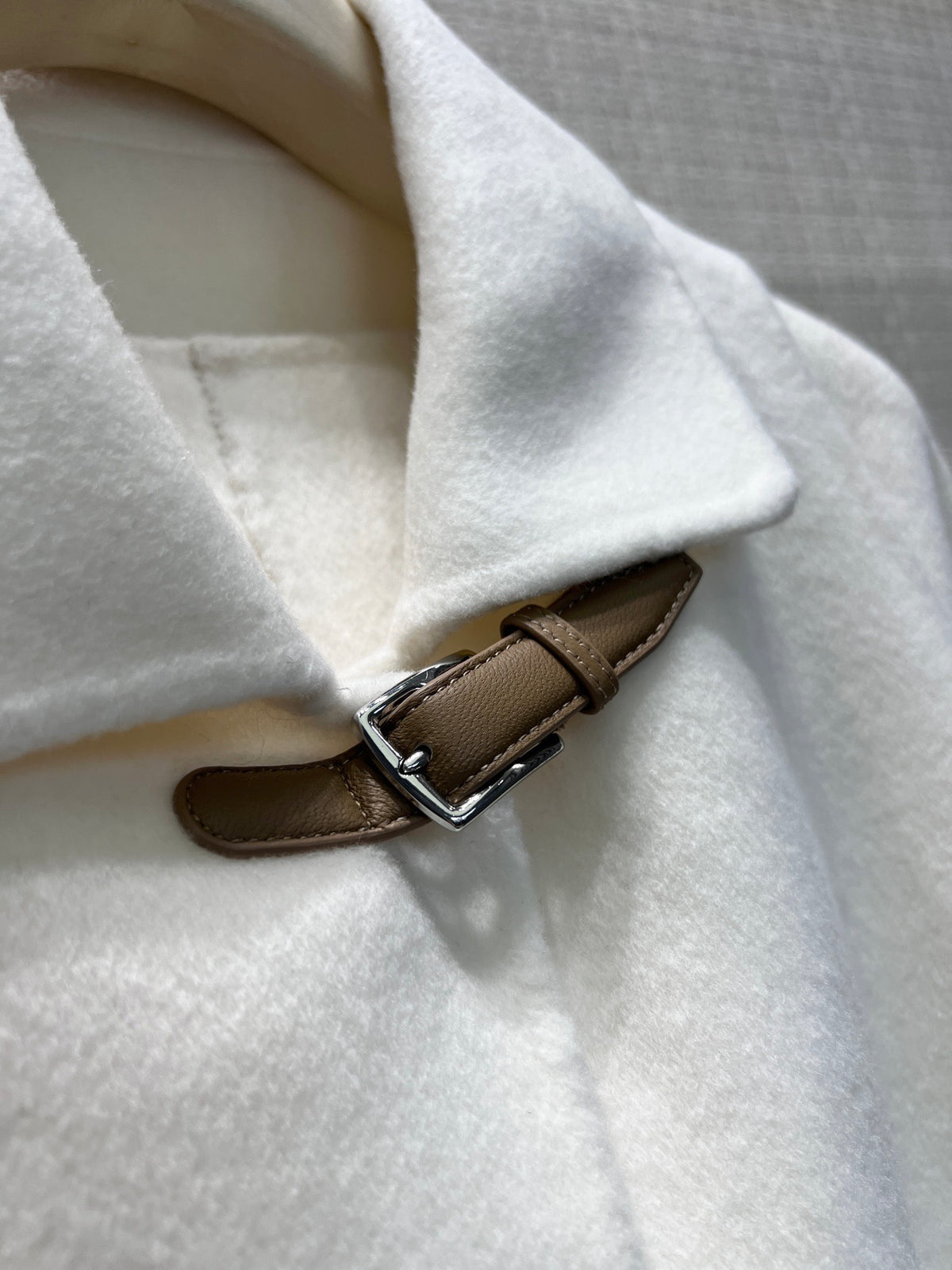 Hermès White Cashmere Wrap Coat Hermès