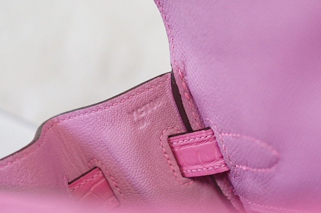 Hermes Kelly 32cm Sakura Pink Touch Clemence /Niloticus Crocodile PHW