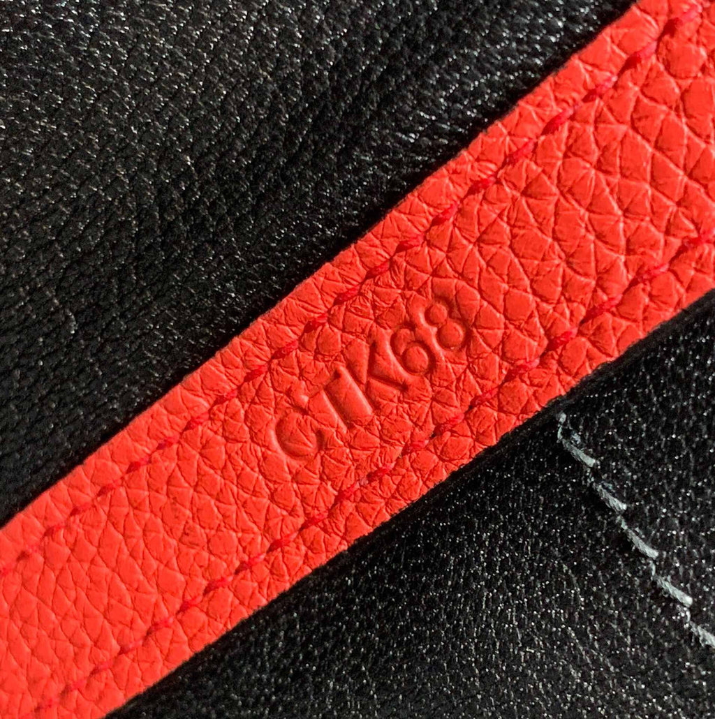 Hermes Kelly 24/24  Black & S5 Rouge Tomate  Swift & Togo Leather with Gold Hardware
